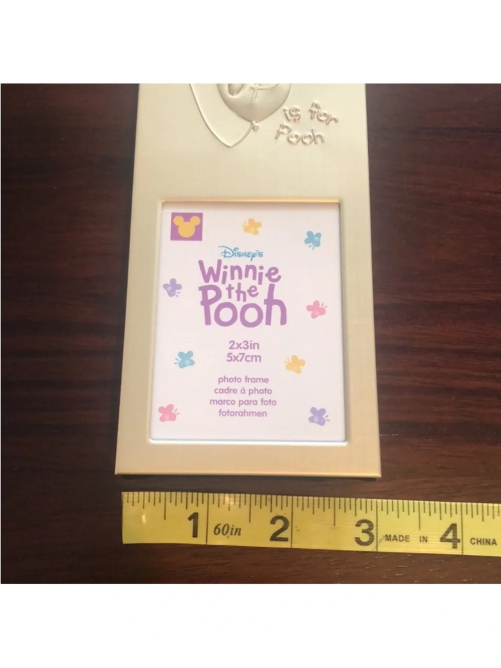 Disney Winnie the Pooh Silver Tone Metal Photo Frame “Disney Welcomes 2000” NWT